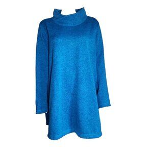 Lands End Sweater Womens Plus Size 3 Solid All Blue Long Sleeve Pullover